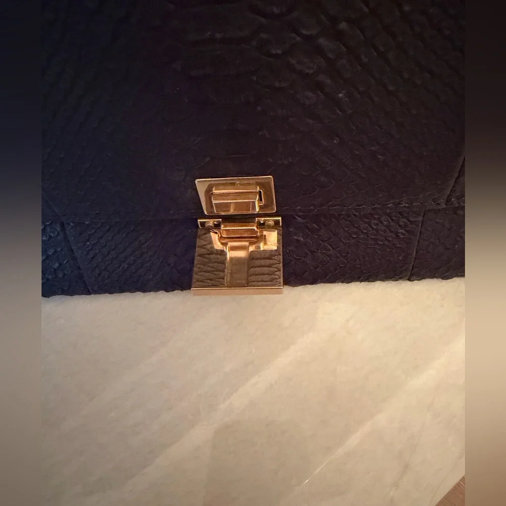 Trapeze python and suede Women's Bag - Picture 6 of 9